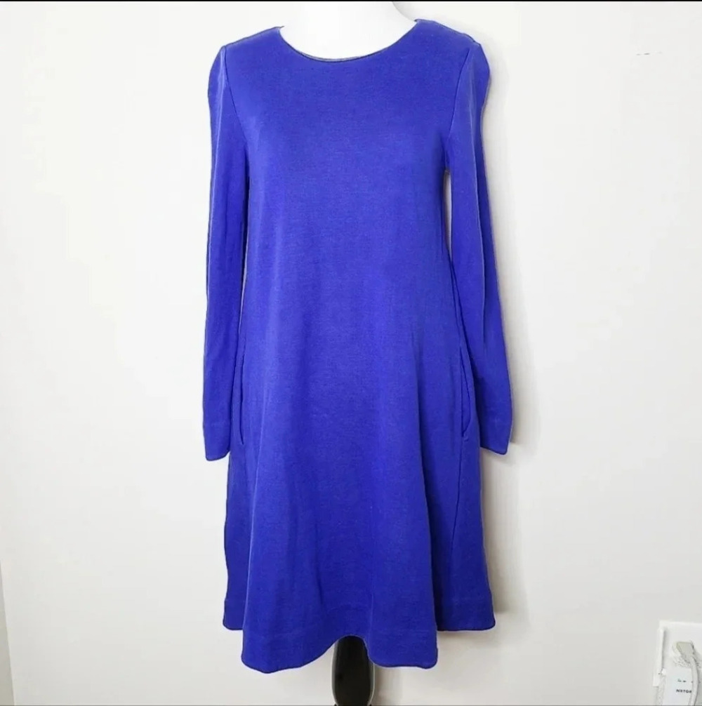COS A-Line Long Sleeve Blue Swing Dress XS
